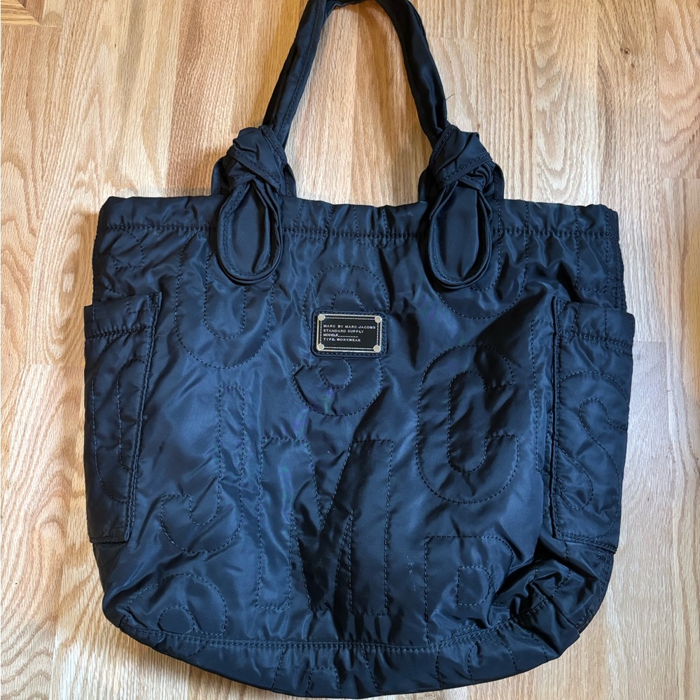 Marc Jacobs Black Quilted Nylon Tote